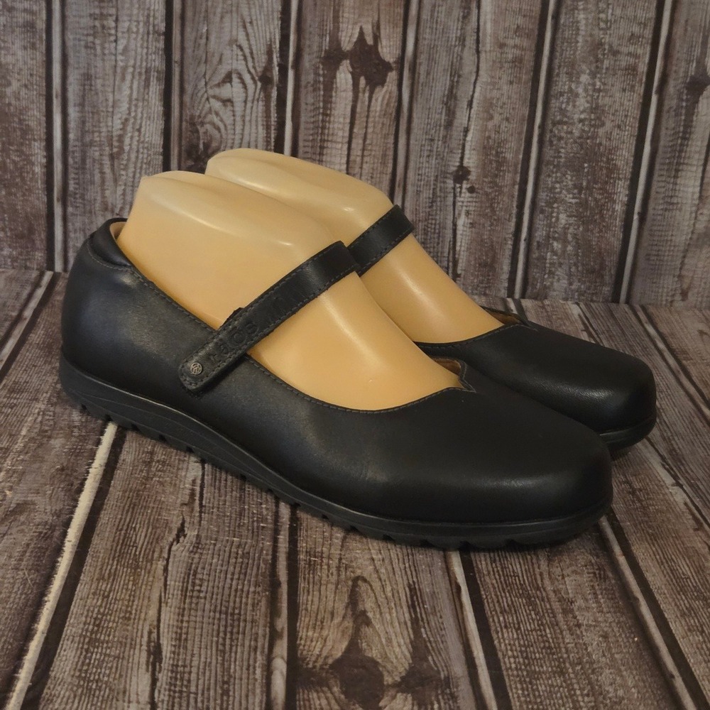 Sz 8 Womens Taos Chorus Black Leather Mary Jane Comfort Flat Shoes Excellent